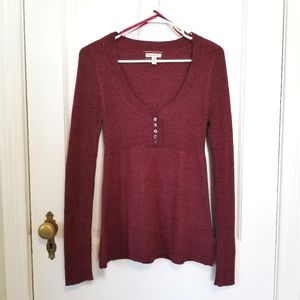 AEROPOSTALE Ribbed Babydoll Sweater with Buttons